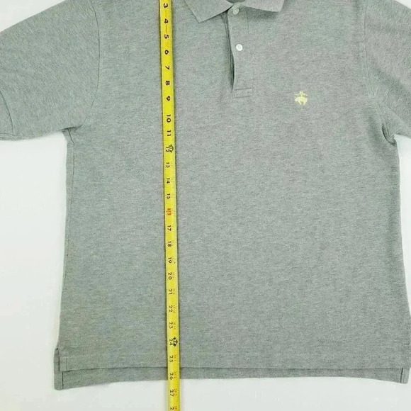 Brooks Brothers Sport Small Men's Gray Yellow Embroidered Logo Short Sleeve Polo - Picture 6 of 7